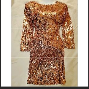 Sequined Rose 🌹 Gold Dress